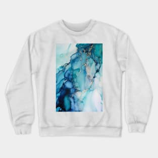 Sapphire Symphony - Abstract Alcohol Ink Art Crewneck Sweatshirt